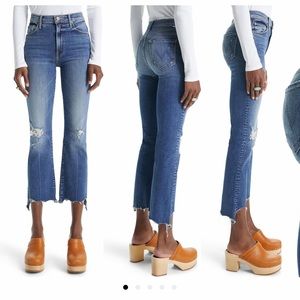 Mother- The Insider high waist crop step chew